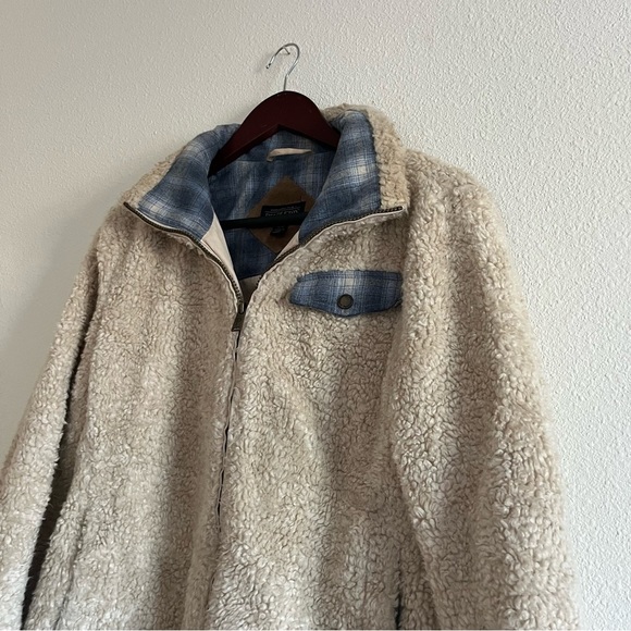 Pendleton Cream Sherpa Shearling Fuzzy Fleece Zip Up Jacket Women's Size Medium - Picture 6 of 14